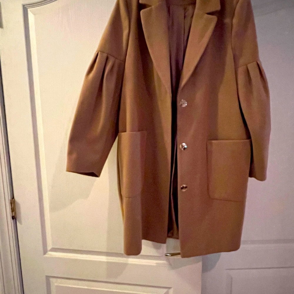 Miss Selfridge Tan (Brown) Wool Coat